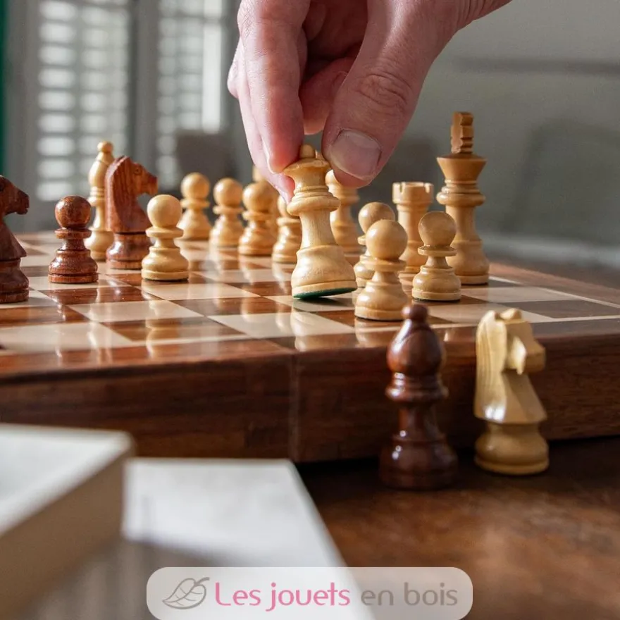 Echiquier pliant magnétique 18 cm Roi 31 mm - Bois - Wilson Jeux