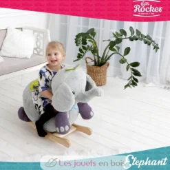 Eléphant à bascule gris - Gerardo's Toys