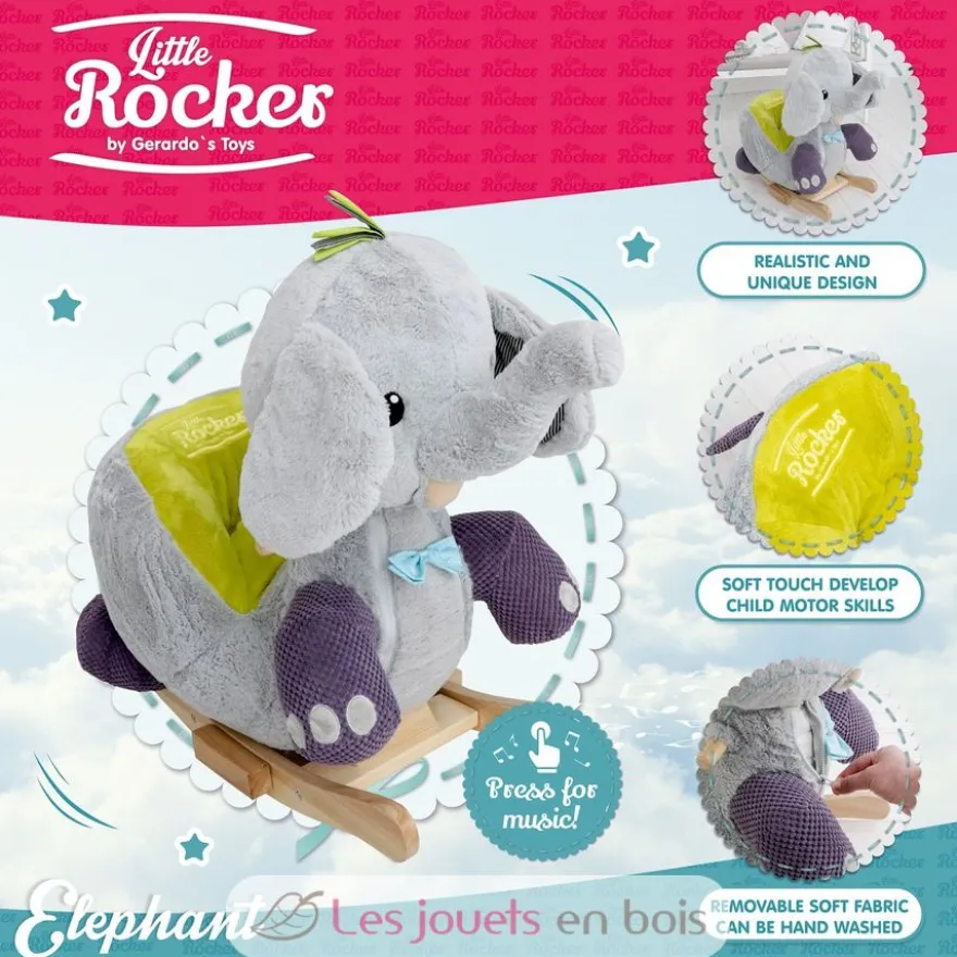 Eléphant à bascule gris - Gerardo's Toys