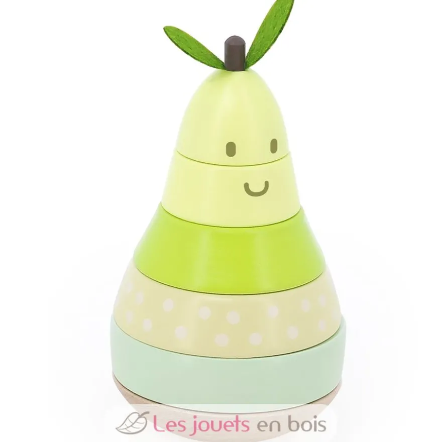 Empilable surprise Poire en bois verte - Vilac
