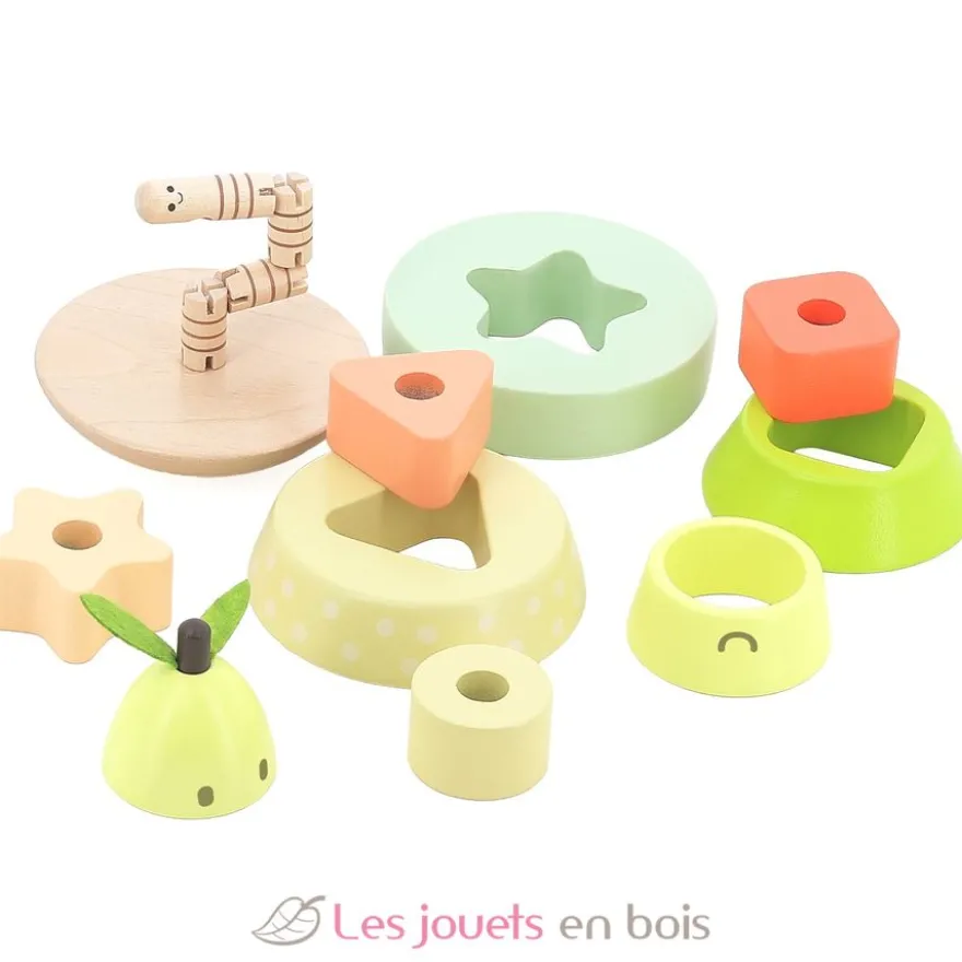 Empilable surprise Poire en bois verte - Vilac