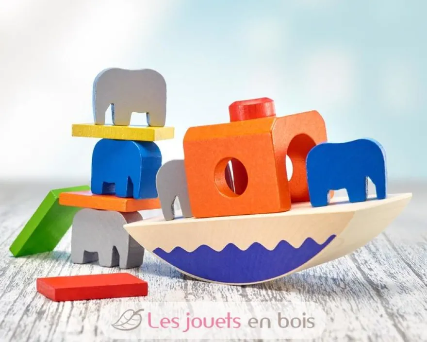 Empil'eléphants jeu d'équilibre en bois - Selecta