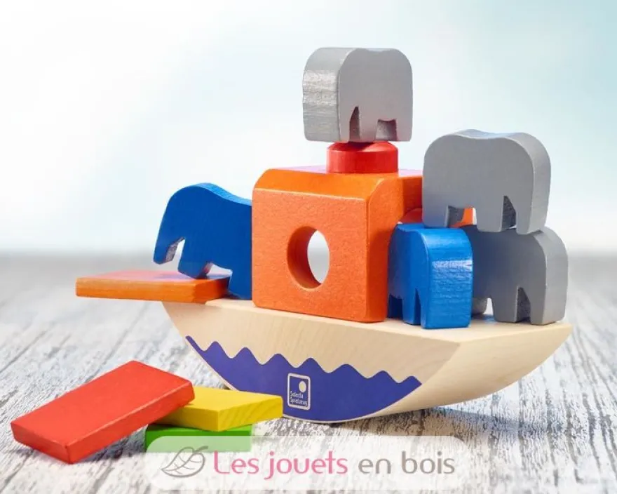 Empil'eléphants jeu d'équilibre en bois - Selecta
