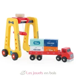 Enjambeur de docker et semi remorque en bois - Vilac