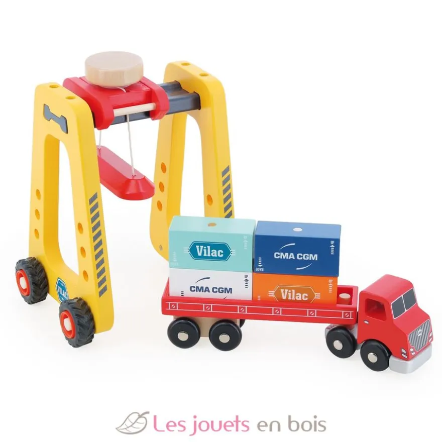 Enjambeur de docker et semi remorque en bois - Vilac