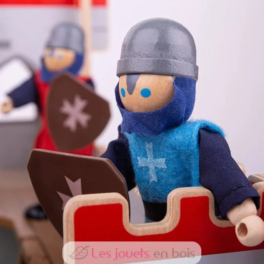 Ensemble de 4 figurines en bois Chevaliers médiévaux - Bigjigs Toys