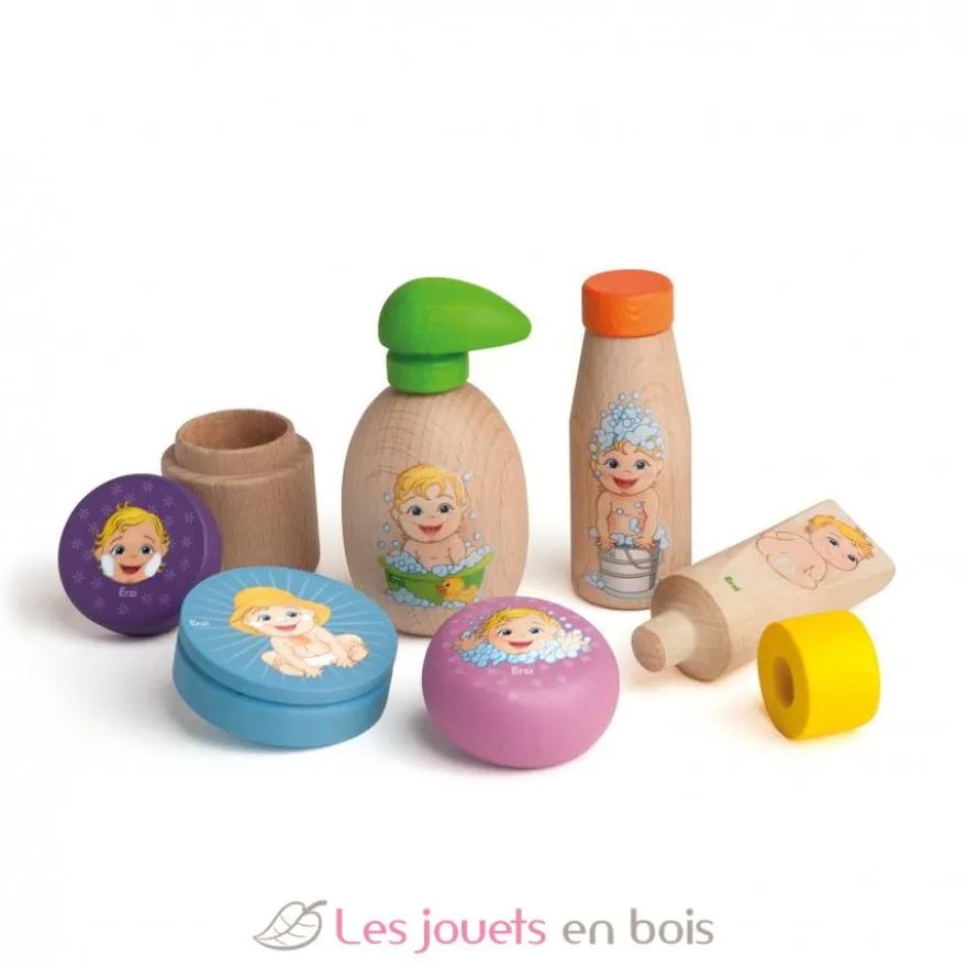 Ensemble de soins en bois pour poupées - Erzi