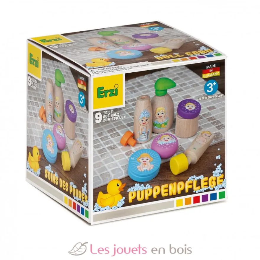 Ensemble de soins en bois pour poupées - Erzi