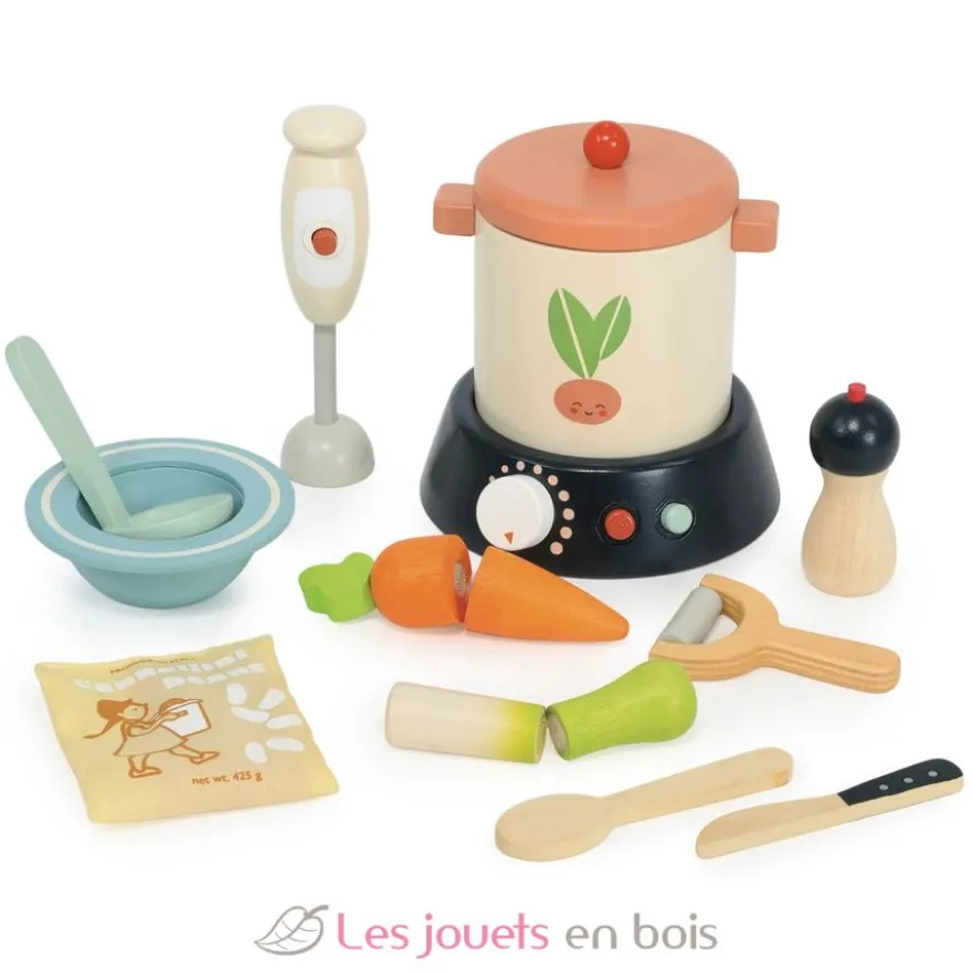 Ensemble en bois pour préparer et servir la soupe - Tender Leaf Toys