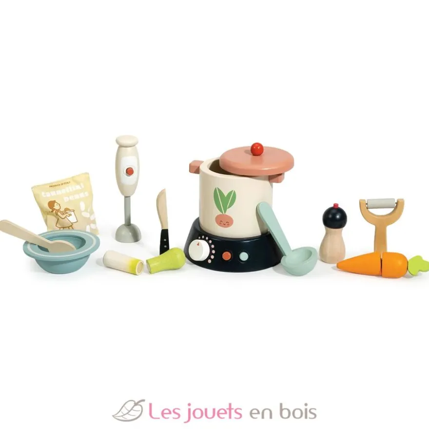 Ensemble en bois pour préparer et servir la soupe - Tender Leaf Toys