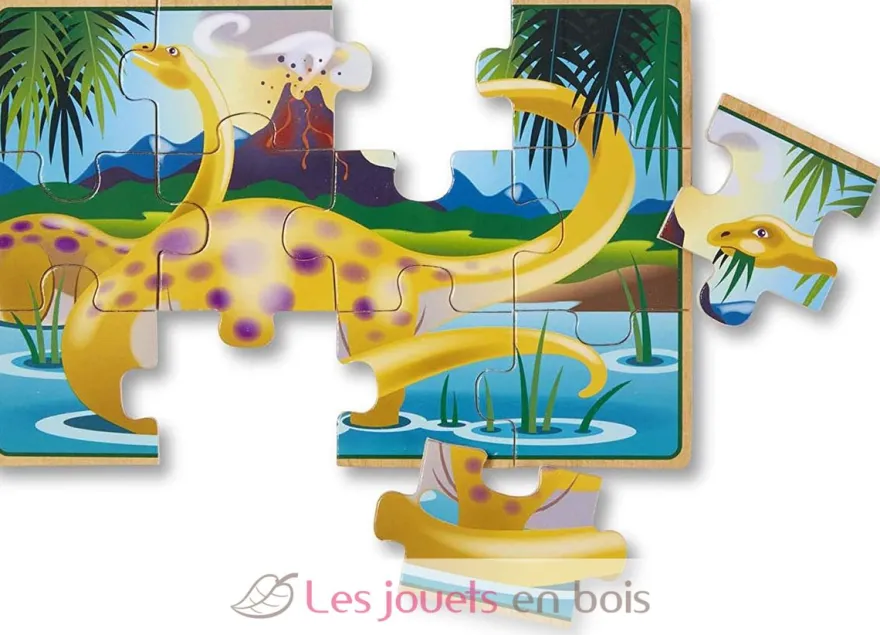 Ensemble puzzles dinosaures 12 pièces - Melissa & Doug