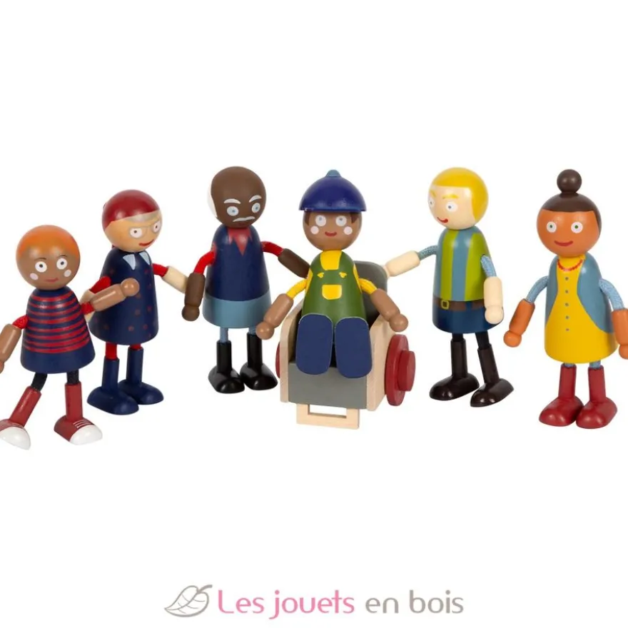 Famille de 6 poupées avec fauteuil roulant - Small foot