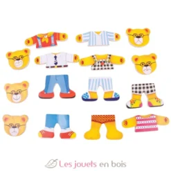 Famille ours à habiller en bois - Bigjigs Toys