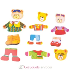 Famille ours à habiller en bois - Bigjigs Toys