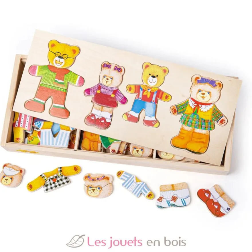 Famille ours à habiller en bois - Bigjigs Toys