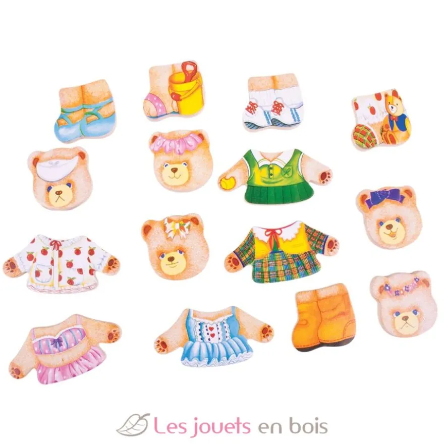 Famille ours à habiller en bois - Bigjigs Toys