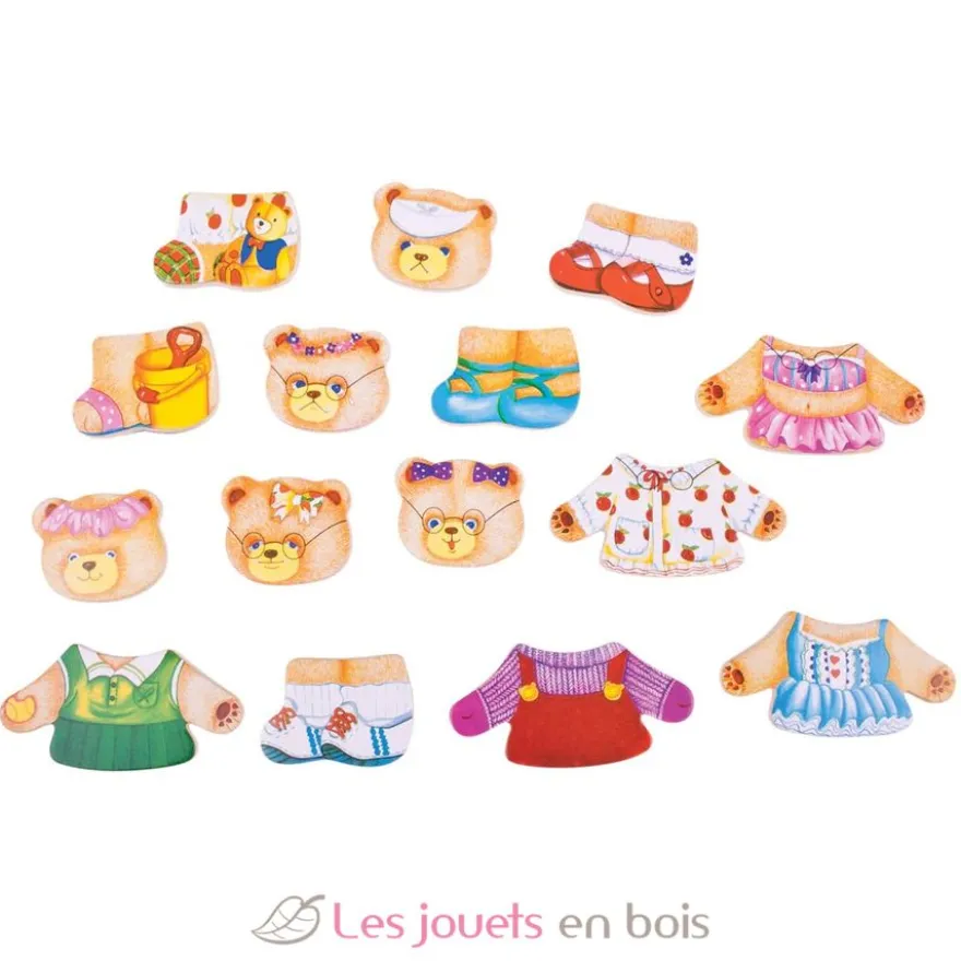 Famille ours à habiller en bois - Bigjigs Toys