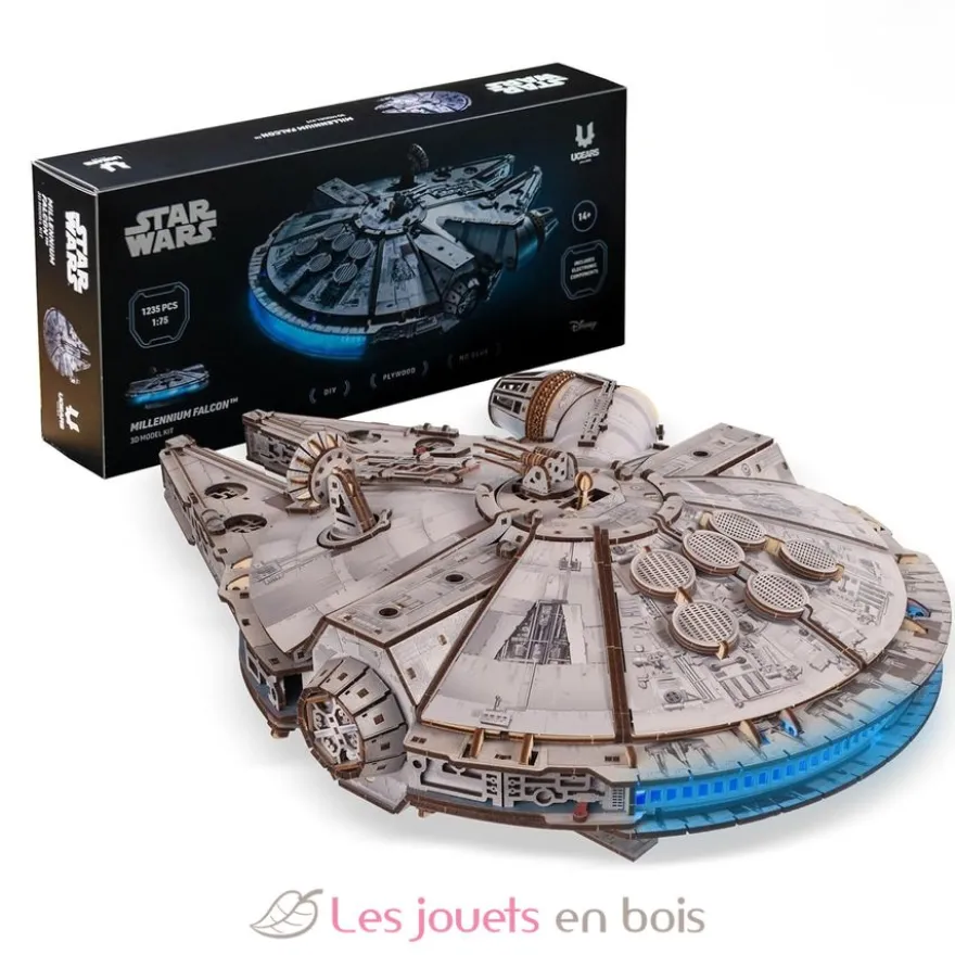 Faucon Millenium Star Wars - Puzzle 3D mécanique en bois - Ugears