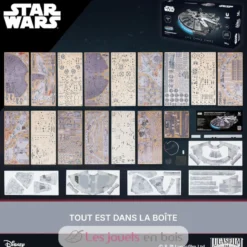 Faucon Millenium Star Wars - Puzzle 3D mécanique en bois - Ugears