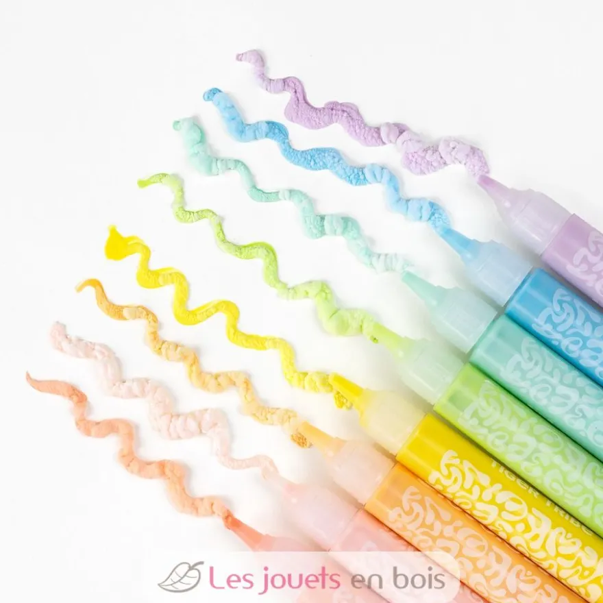 Feutres effet popcorn en relief - 8 couleurs - Tiger Tribe