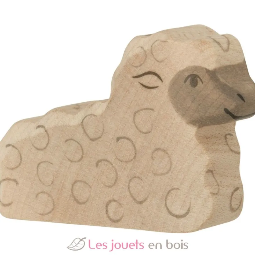 Figurine Agneau, allongé - Holztiger