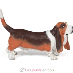 Figurine Basset Hound marron et blanc - Papo