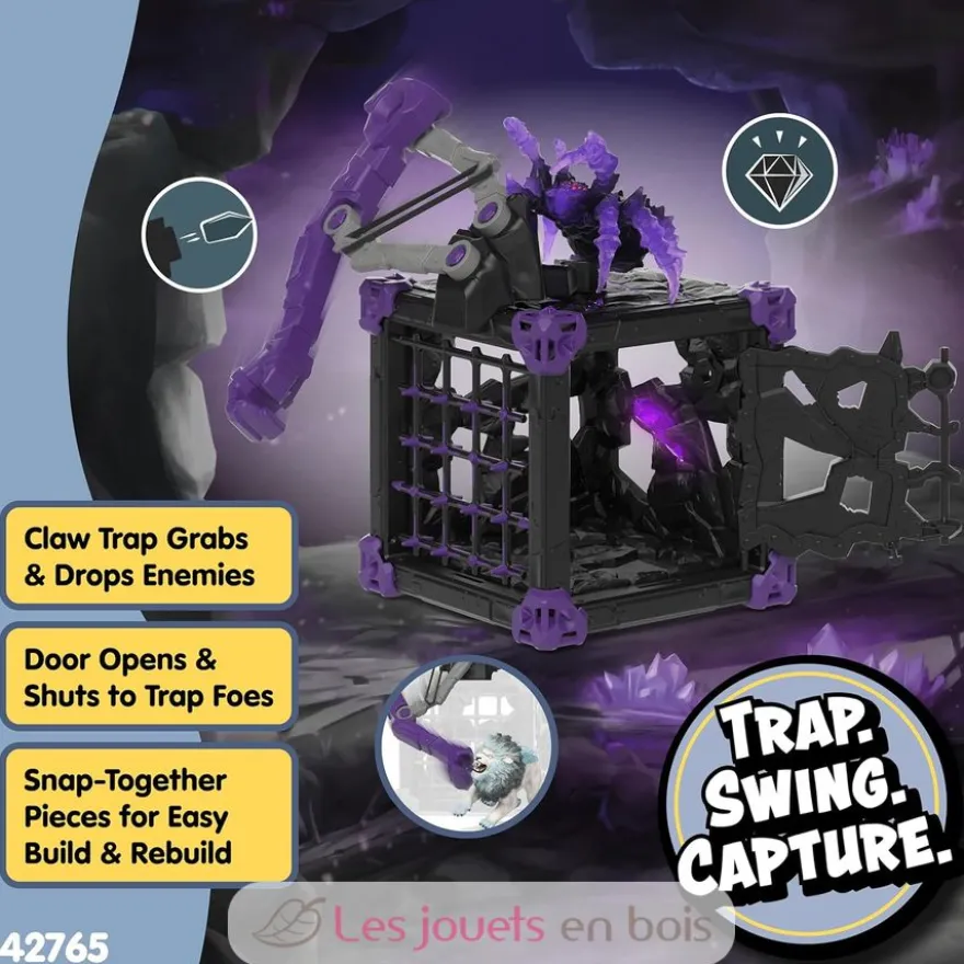 Figurine BattleCave araignée des ténèbres violet et noir - Schleich