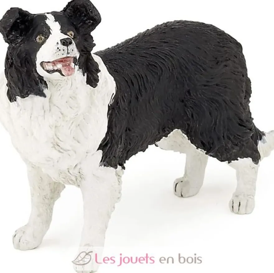 Figurine Border Collie blanc et noir - Papo