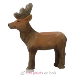 Figurine Cerf en bois marron - Wudimals