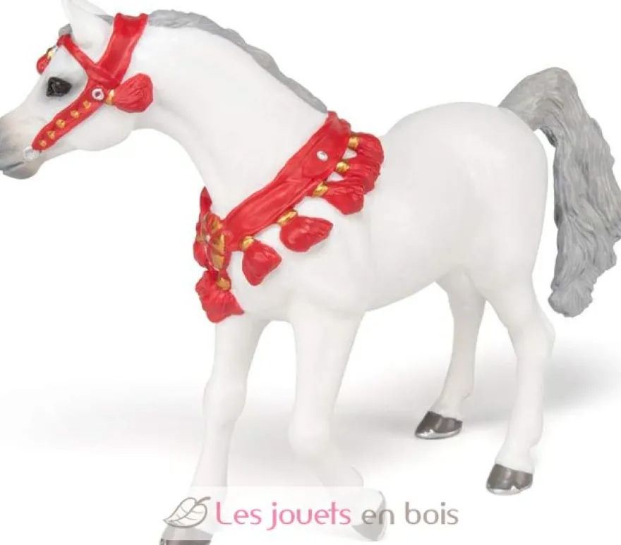 Figurine Cheval arabe Blanc en tenue de parade - Papo