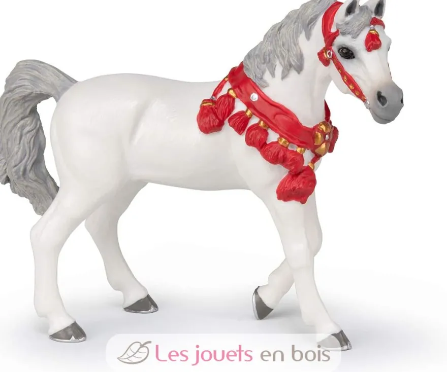 Figurine Cheval arabe Blanc en tenue de parade - Papo