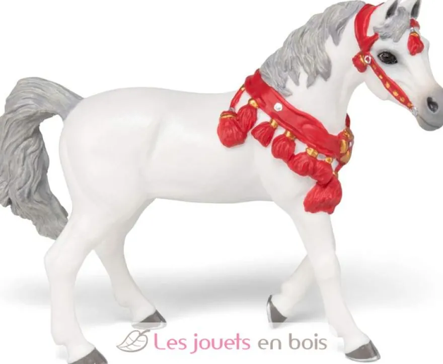 Figurine Cheval arabe Blanc en tenue de parade - Papo