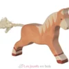 Figurine Cheval au galop, marron clair - Holztiger