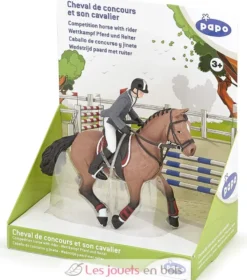 Figurine Cheval de concours et son cavalier - Papo