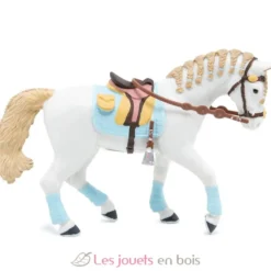Figurine Cheval de la cavalière adulte fashion bleue - Papo