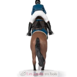 Figurine Cheval de saut d'obstacle et son cavalier - Papo