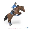 Figurine Cheval de saut d'obstacle et sa cavalière - Papo