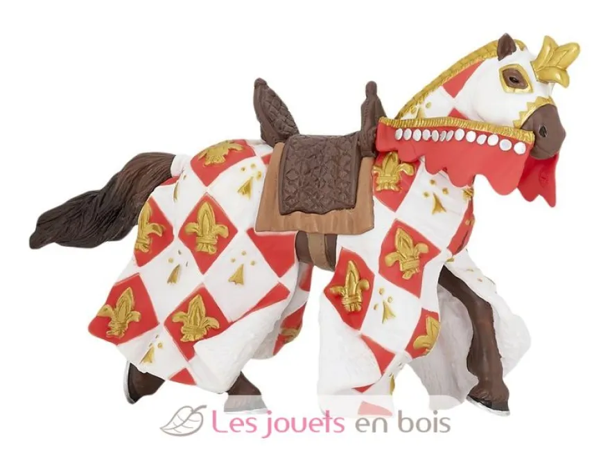 Figurine Cheval du chevalier blanc fleur de lys - Papo