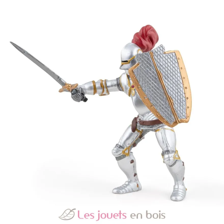 Figurine Chevalier en armure au plumet rouge - PAPO