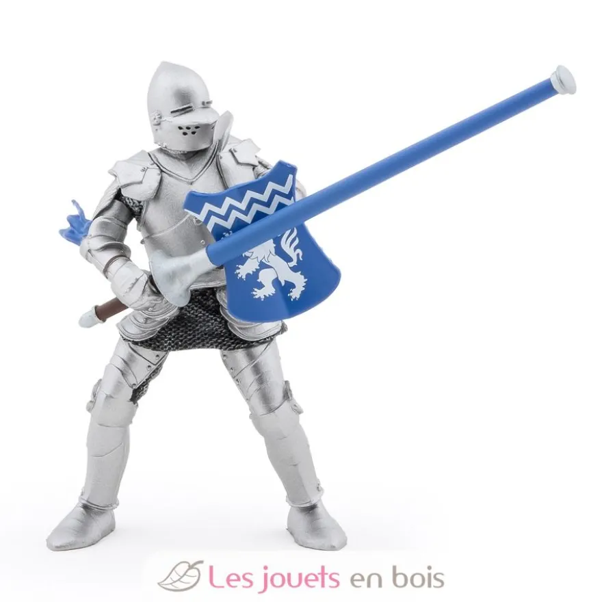 Figurine Chevalier lion lance bleu - Papo