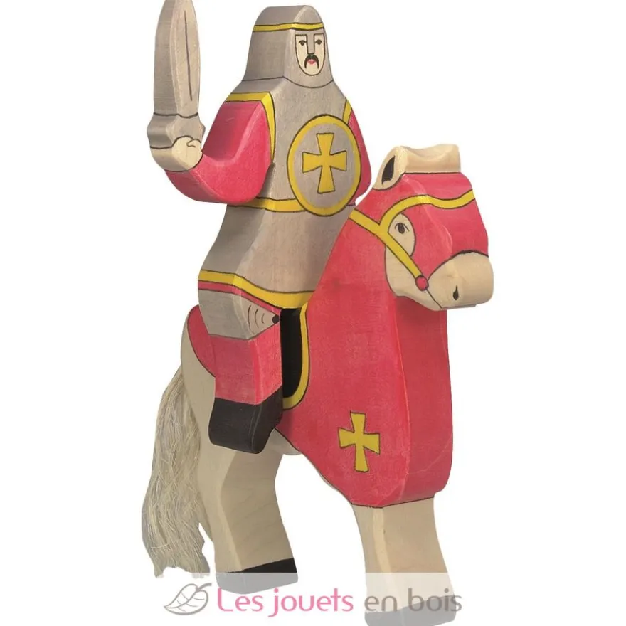 Figurine Chevalier rouge avec épée - Holztiger