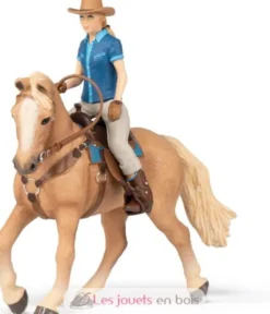 Figurine Cheval western et sa cavalière - Papo