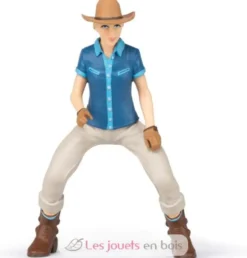 Figurine Cheval western et sa cavalière - Papo