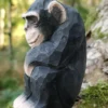 Figurine Chimpanzé en bois gris noir - Wudimals
