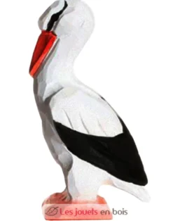 Figurine Cigogne en bois blanc - Wudimals