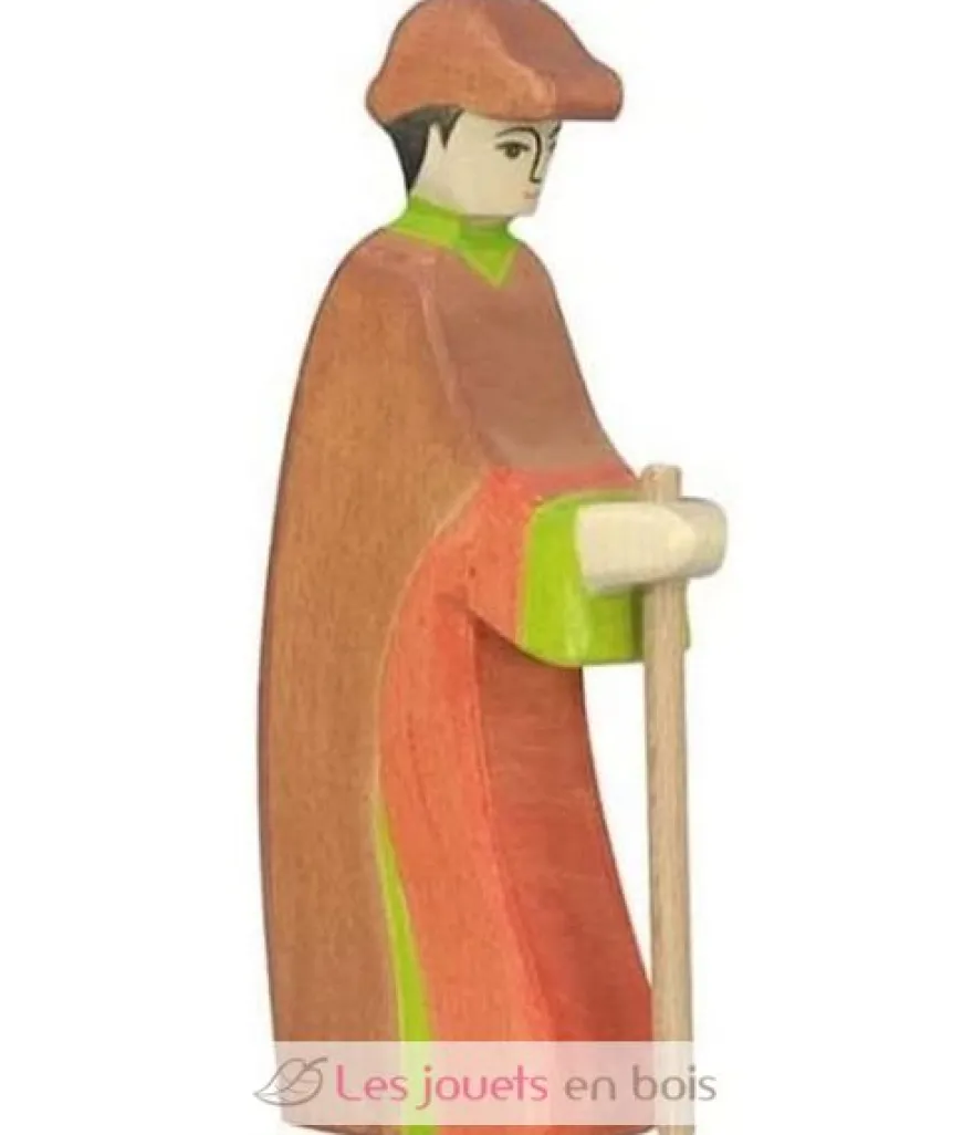 Figurine Crèche de Noël - Berger avec bâton - Holztiger