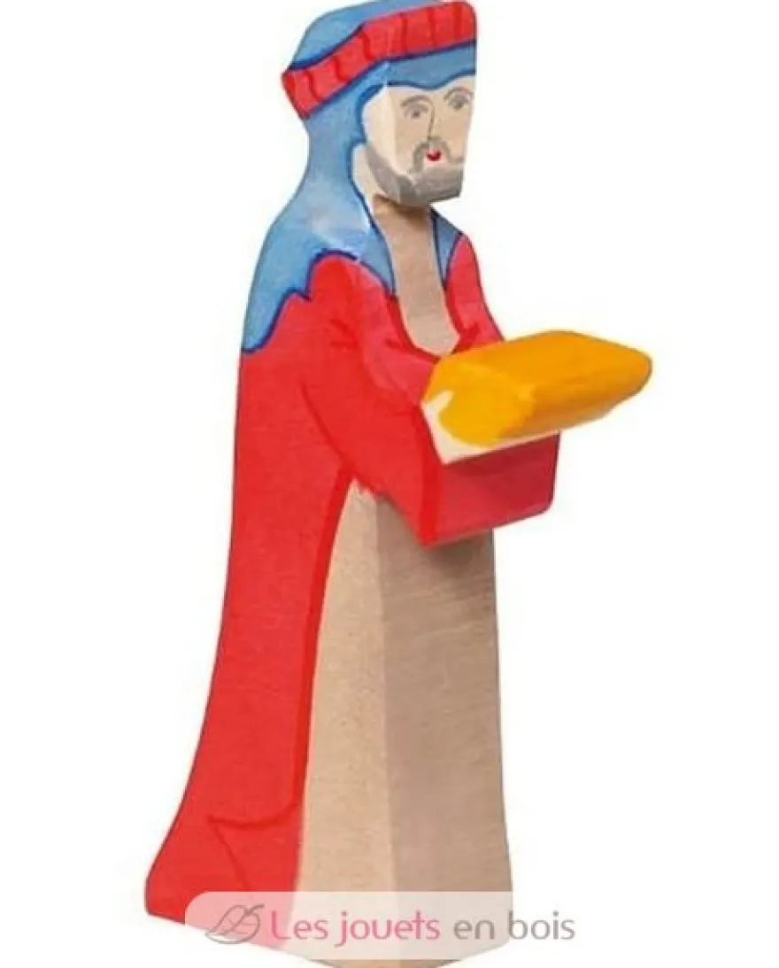 Figurine Crèche de Noël - Gaspard en rouge - Holztiger