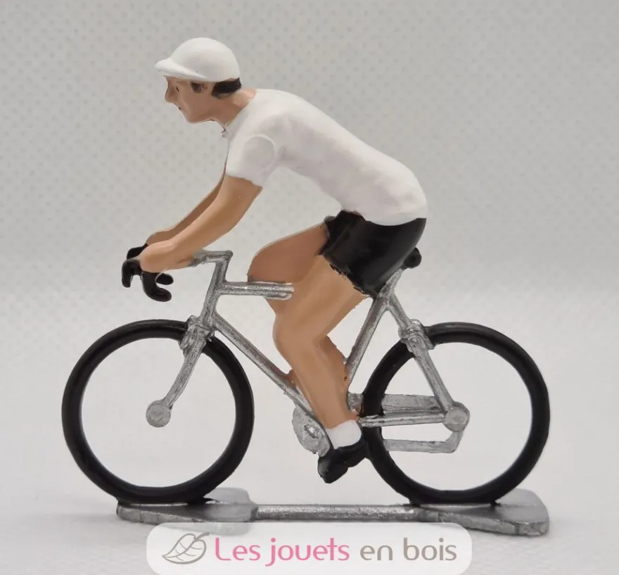 Figurine cycliste R Maillot Blanc meilleur jeune - Fonderie Roger