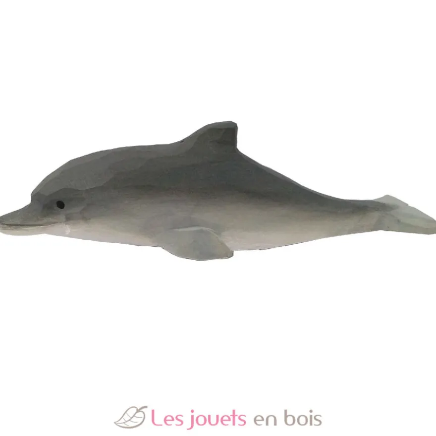 Figurine dauphin en bois gris - Wudimals