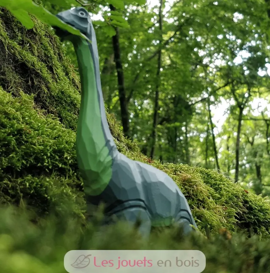 Figurine Diplodocus en bois vert - Wudimals
